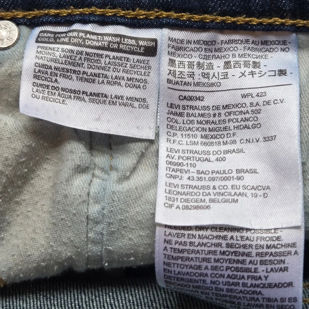 Levis 513 Slim Straight Jeans Mens 36x32 Dark‎ Indigo Blue Denim